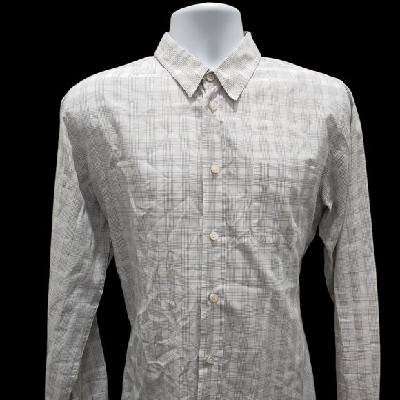 Bottega Veneta White and Grey Casual Button Down sz 50 Shirt size 46 (M) - Picture 2 of 8